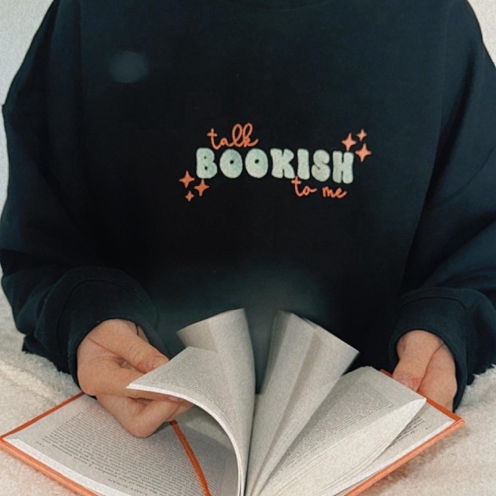 Talk Bookish to Me Embroidered Sweatshirt
